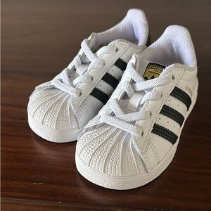 Adidas Toddler Superstar White and Black Sneakers